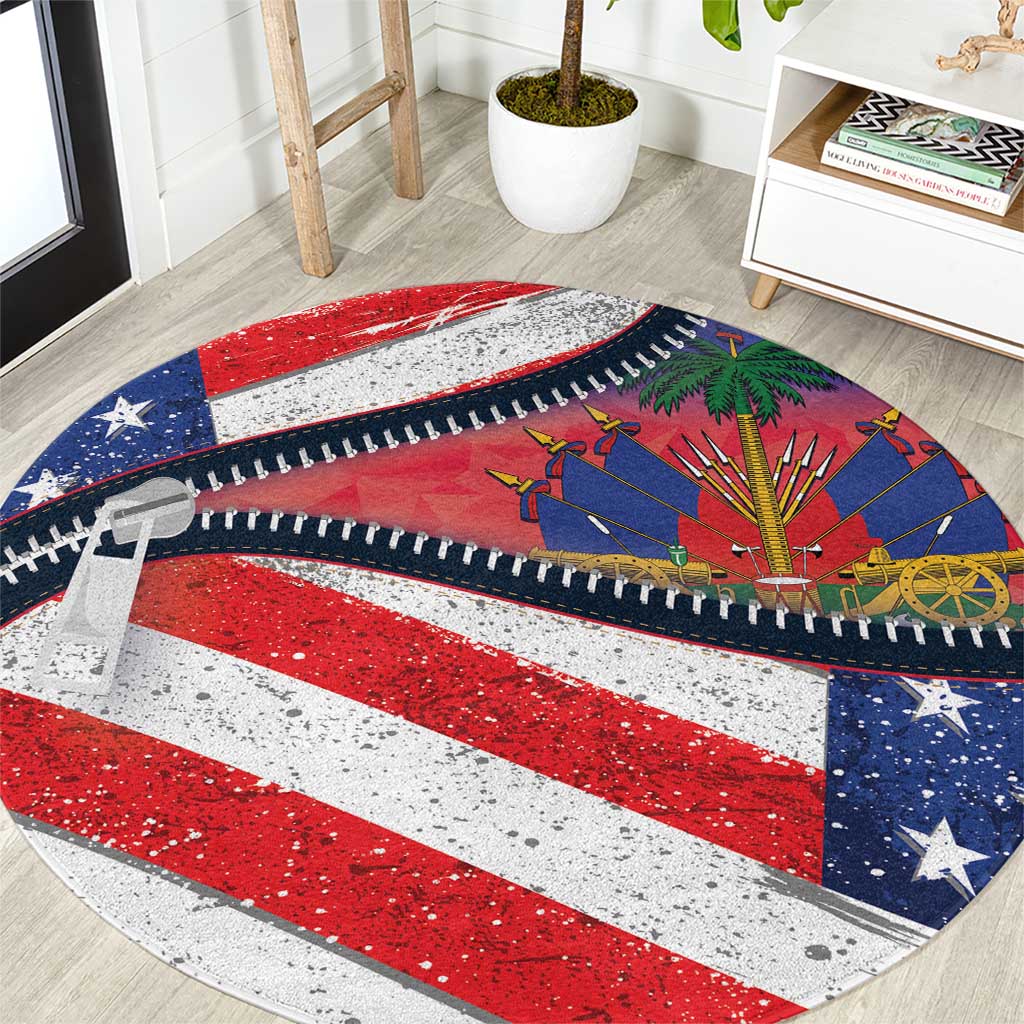 Haitian Americans Zipper Stylized Round Carpet Haiti Heritage Month 2025