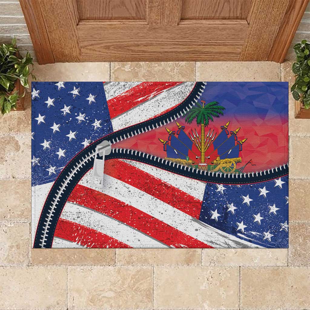 Haitian Americans Zipper Stylized Rubber Doormat Haiti Heritage Month 2025