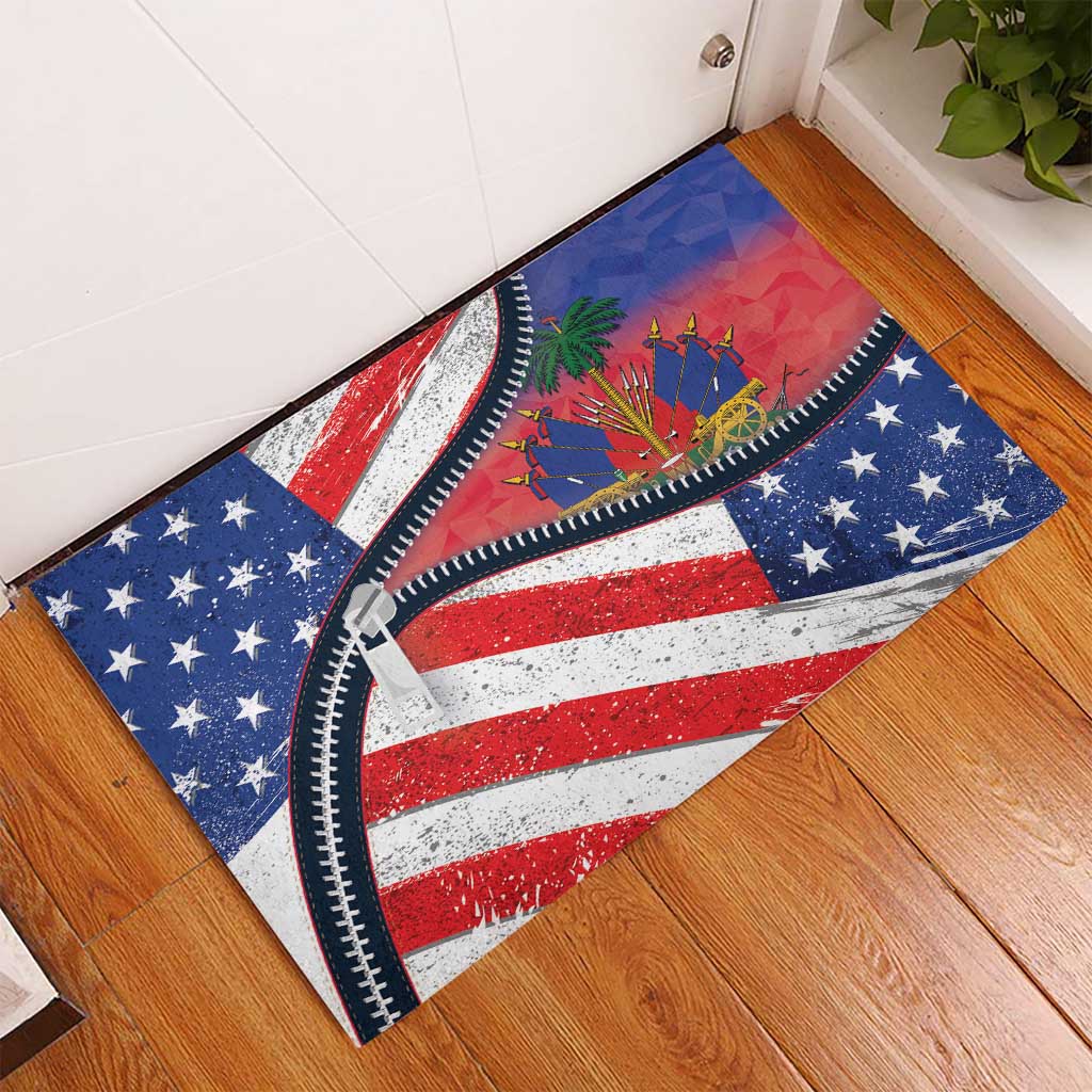 Haitian Americans Zipper Stylized Rubber Doormat Haiti Heritage Month 2025