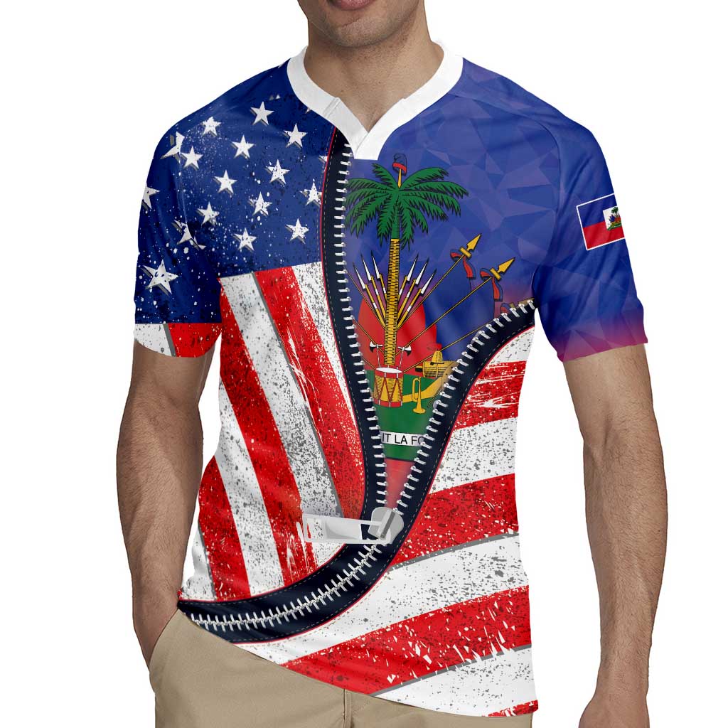 Haitian Americans Zipper Stylized Rugby Jersey Haiti Heritage Month 2025
