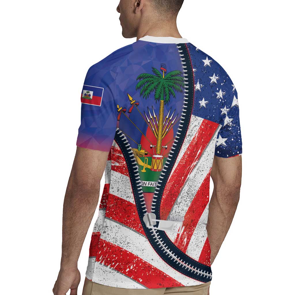 Haitian Americans Zipper Stylized Rugby Jersey Haiti Heritage Month 2025