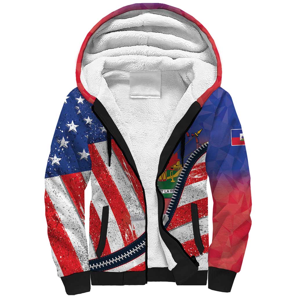 Haitian Americans Zipper Stylized Sherpa Hoodie Haiti Heritage Month 2025