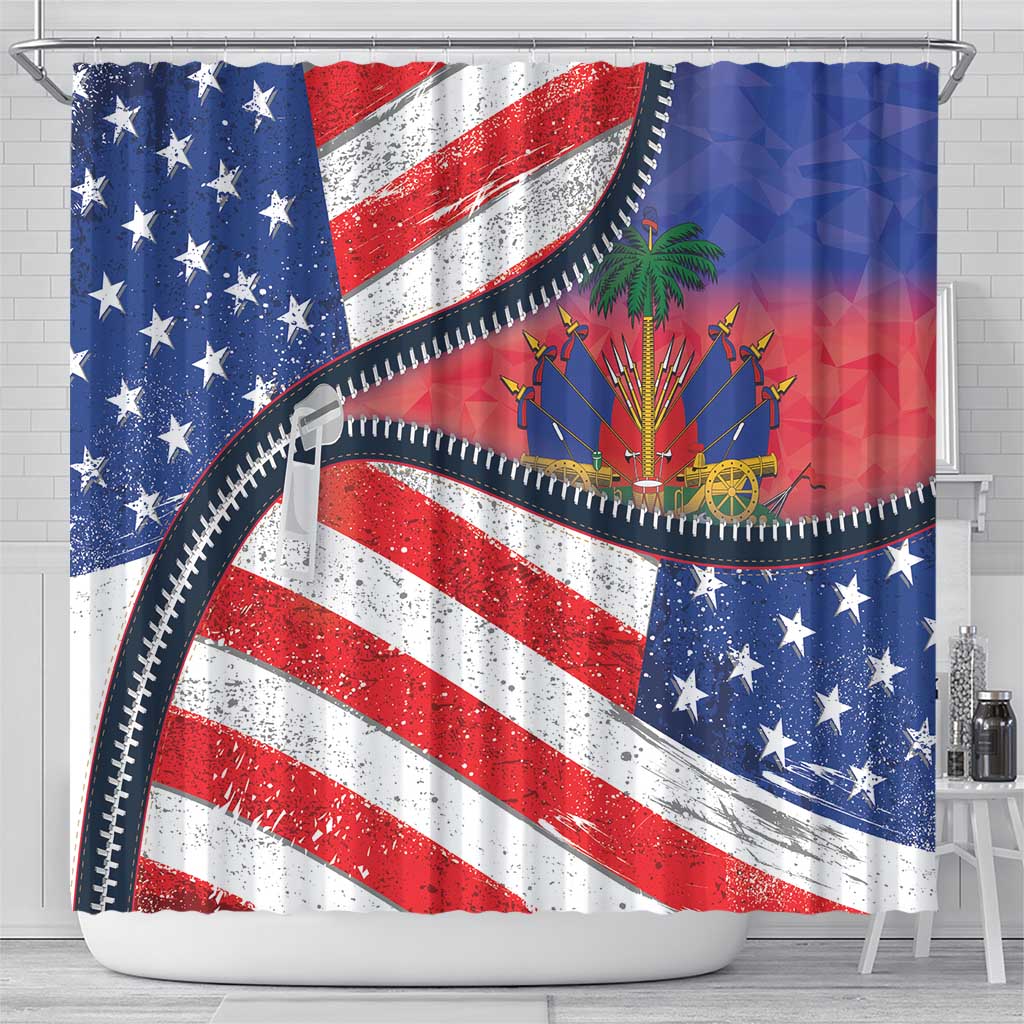 Haitian Americans Zipper Stylized Shower Curtain Haiti Heritage Month 2025