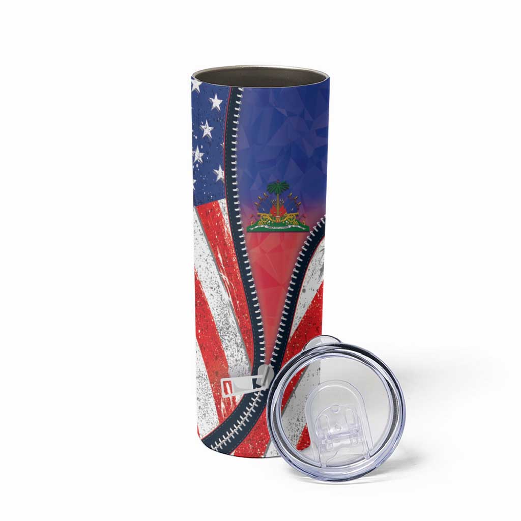 Haitian Americans Zipper Stylized Skinny Tumbler Haiti Heritage Month 2025