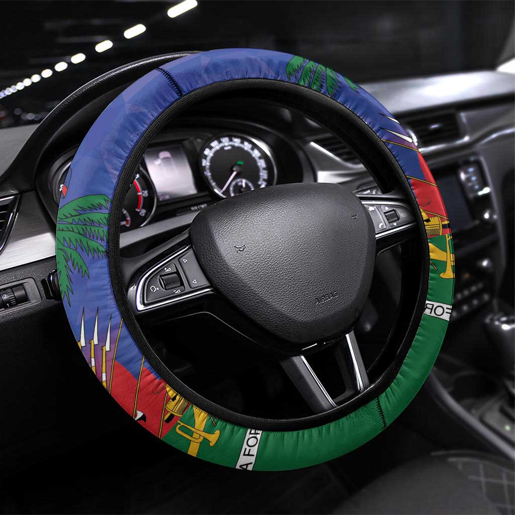 Haitian Americans Zipper Stylized Steering Wheel Cover Haiti Heritage Month 2025