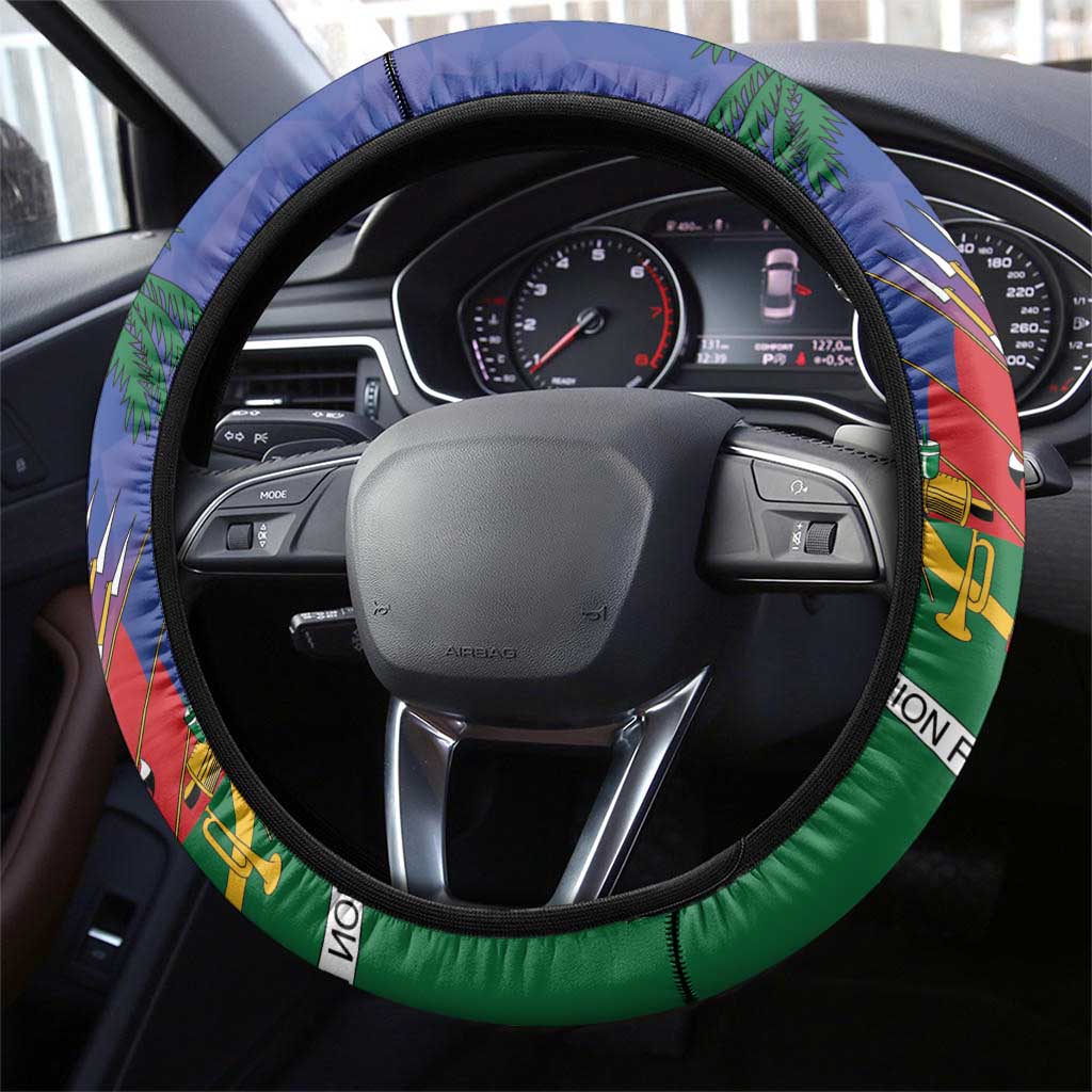 Haitian Americans Zipper Stylized Steering Wheel Cover Haiti Heritage Month 2025
