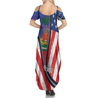 Haitian Americans Zipper Stylized Summer Maxi Dress Haiti Heritage Month 2025