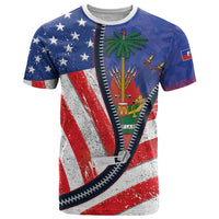 Haitian Americans Zipper Stylized T Shirt Haiti Heritage Month 2025