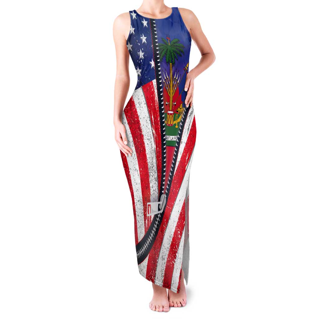 Haitian Americans Zipper Stylized Tank Maxi Dress Haiti Heritage Month 2025