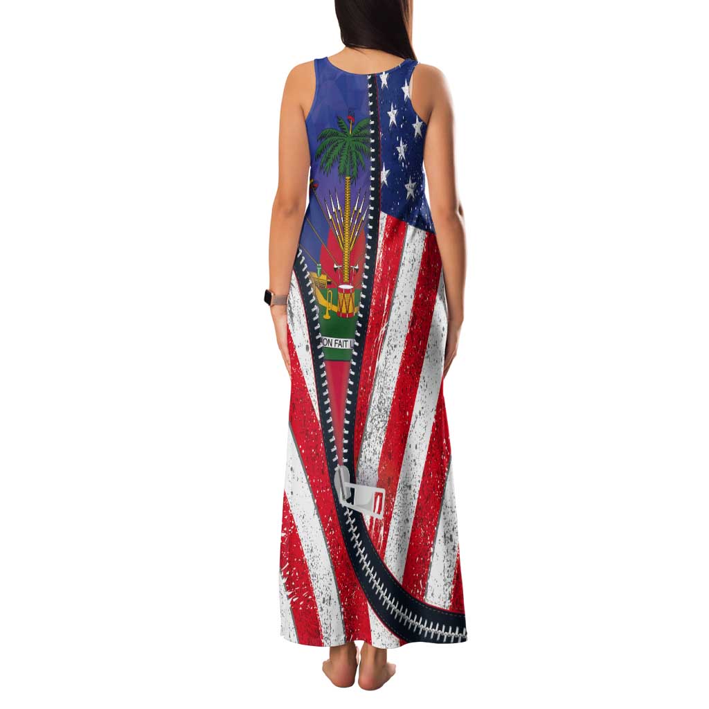 Haitian Americans Zipper Stylized Tank Maxi Dress Haiti Heritage Month 2025