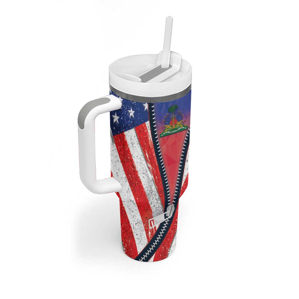 Haitian Americans Zipper Stylized Tumbler With Handle Haiti Heritage Month 2025