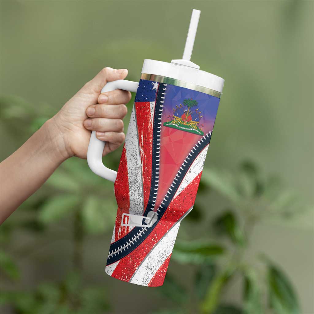 Haitian Americans Zipper Stylized Tumbler With Handle Haiti Heritage Month 2025