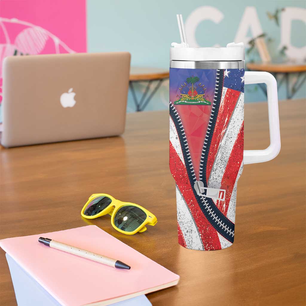 Haitian Americans Zipper Stylized Tumbler With Handle Haiti Heritage Month 2025