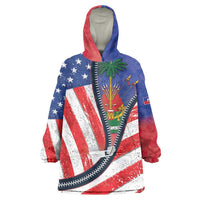 Haitian Americans Zipper Stylized Wearable Blanket Hoodie Haiti Heritage Month 2025