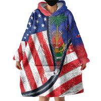 Haitian Americans Zipper Stylized Wearable Blanket Hoodie Haiti Heritage Month 2025