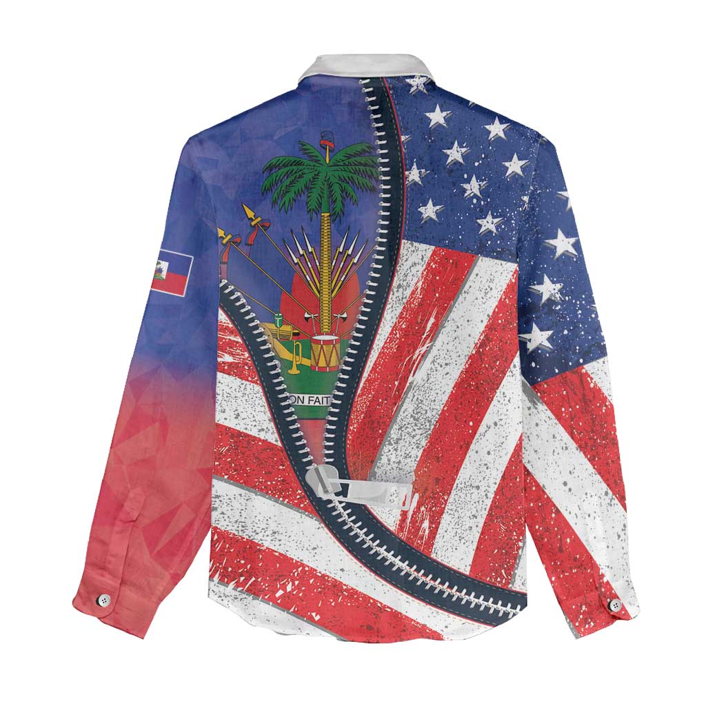 Haitian Americans Zipper Stylized Women Casual Shirt Haiti Heritage Month 2025