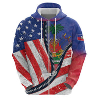 Haitian Americans Zipper Stylized Zip Hoodie Haiti Heritage Month 2025