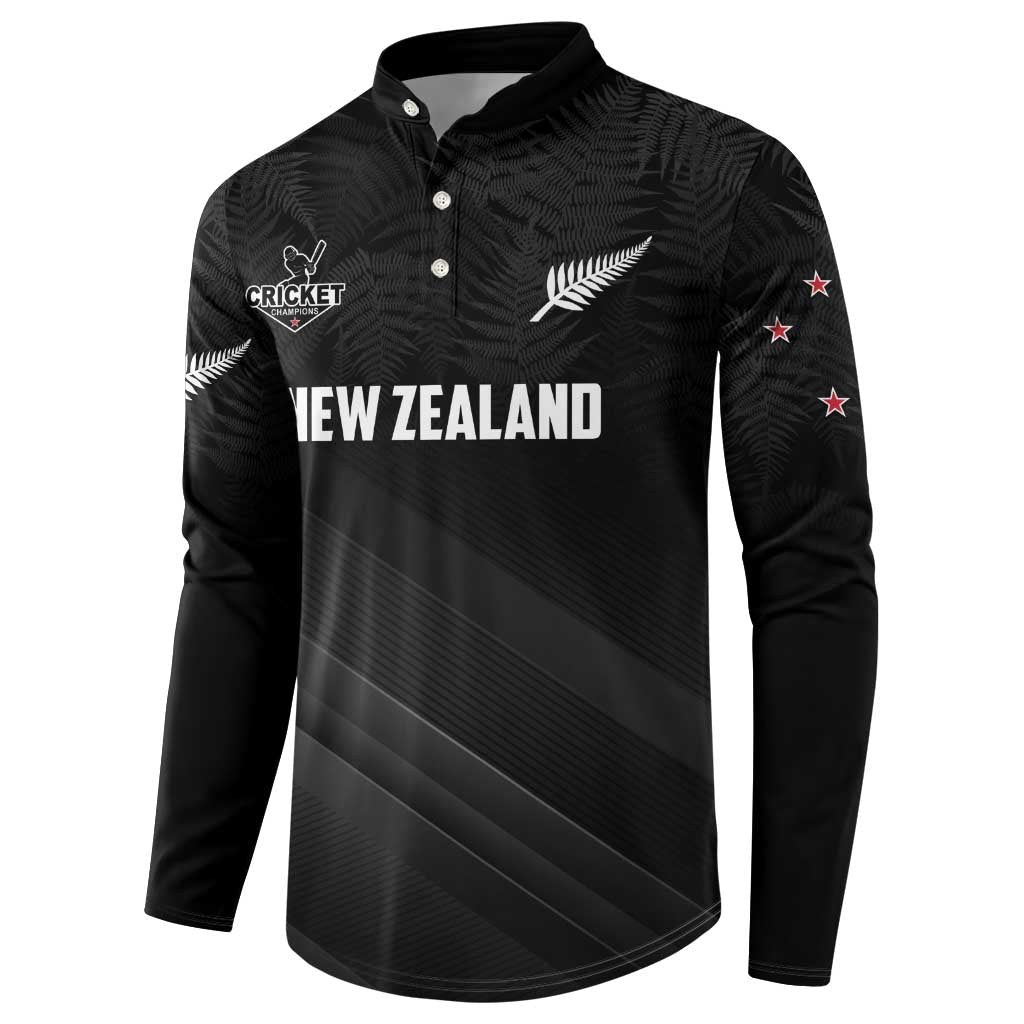 Custom New Zealand Cricket Button Sweatshirt Aotearoa Black Cap Come On