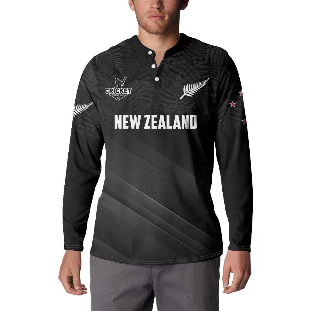 Custom New Zealand Cricket Button Sweatshirt Aotearoa Black Cap Come On