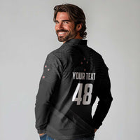 Custom New Zealand Cricket Long Sleeve Polo Shirt Aotearoa Black Cap Come On