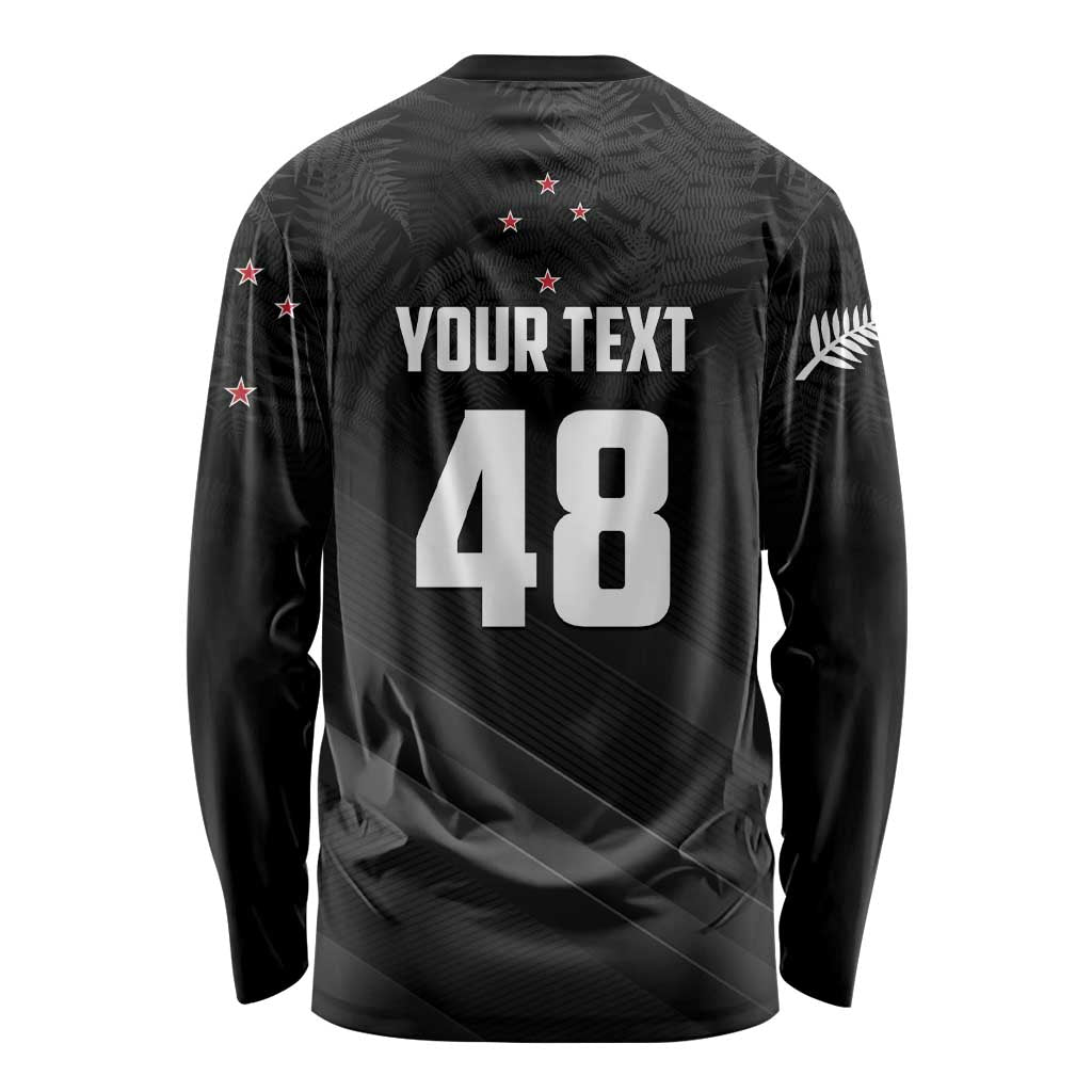 Custom New Zealand Cricket Long Sleeve Shirt Aotearoa Black Cap Come On