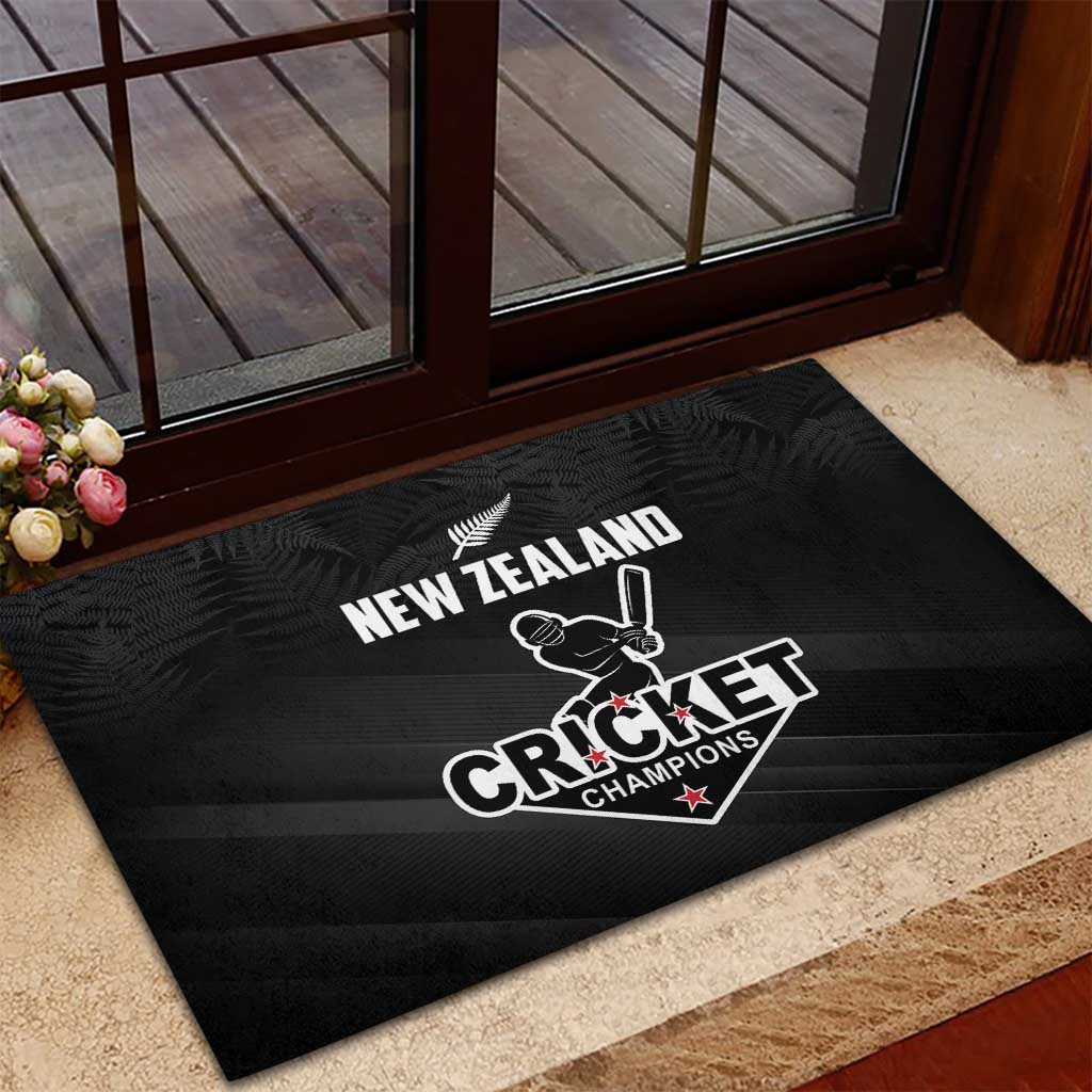 New Zealand Cricket Rubber Doormat Aotearoa Black Cap Come On