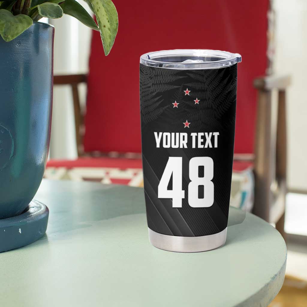Custom New Zealand Cricket Tumbler Cup Aotearoa Black Cap Come On