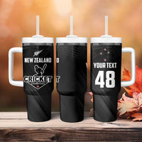 Custom New Zealand Cricket Tumbler With Handle Aotearoa Black Cap Come On