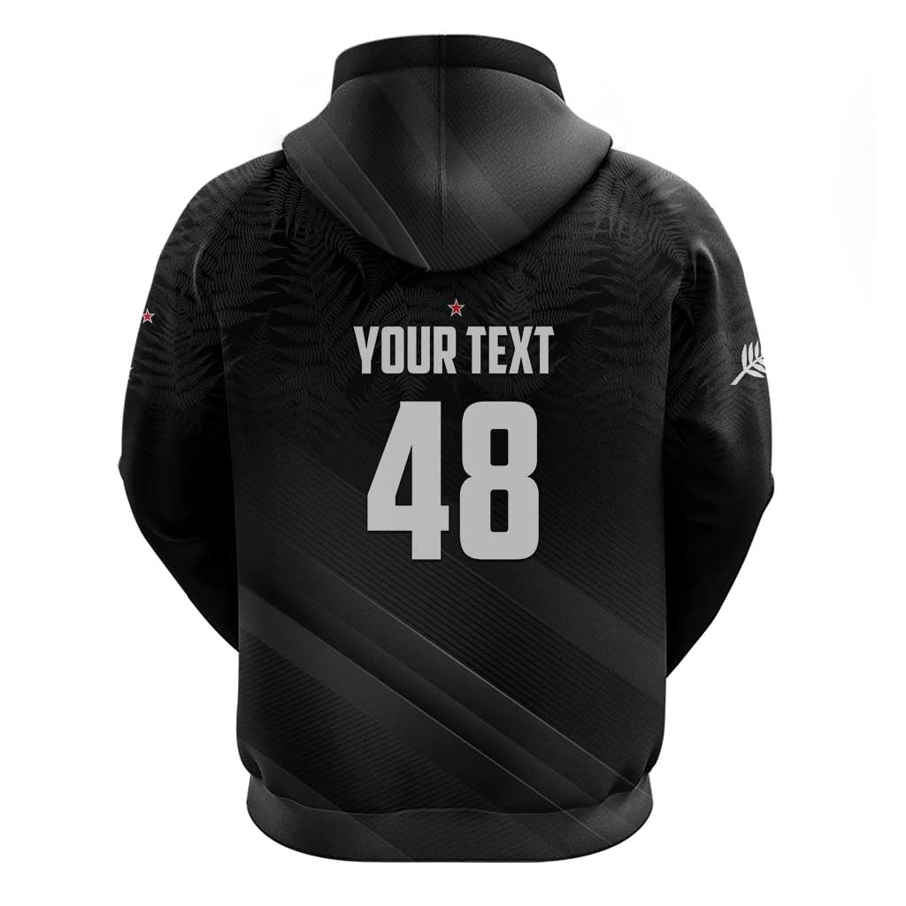 Custom New Zealand Cricket Zip Hoodie Aotearoa Black Cap Come On