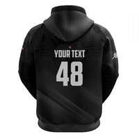 Custom New Zealand Cricket Zip Hoodie Aotearoa Black Cap Come On