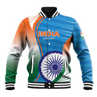 Custom India Cricket Baseball Jacket Men in Blue Champions 2025
