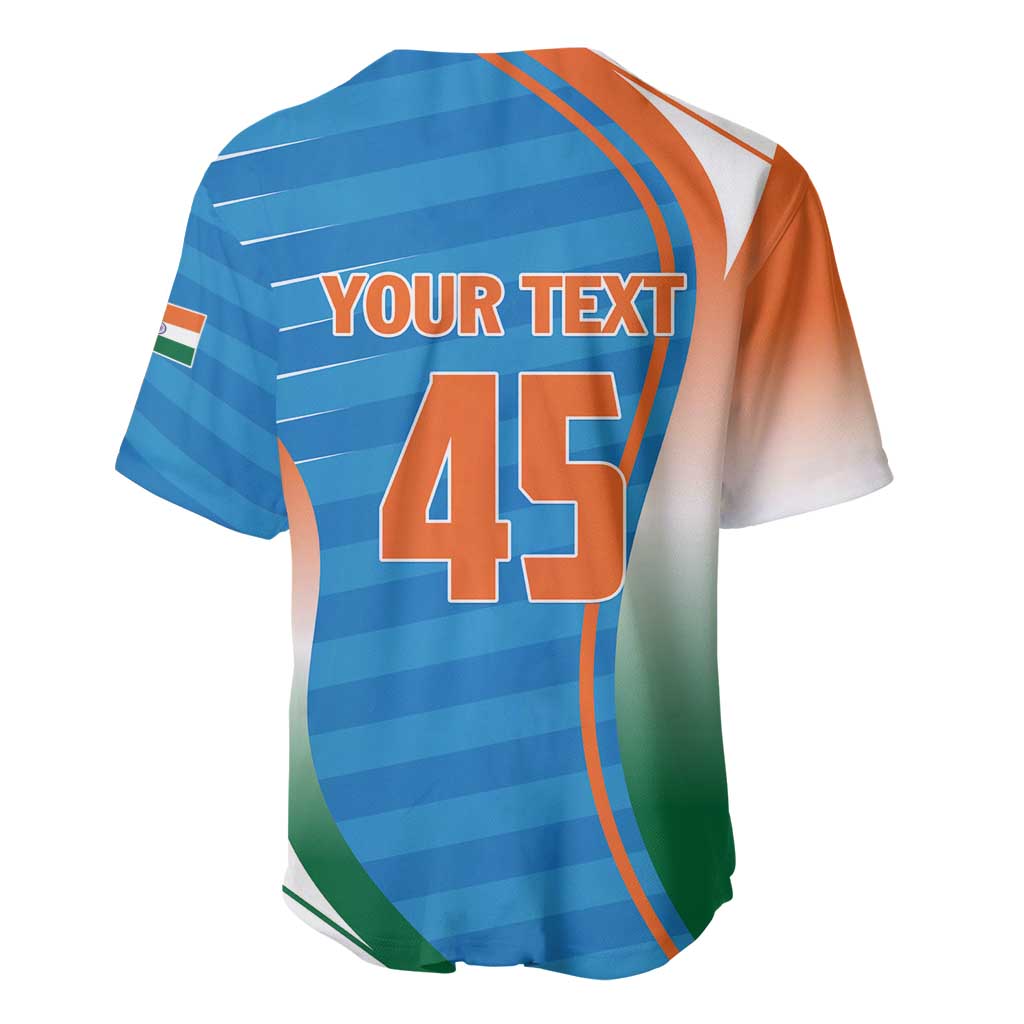Custom India Cricket Baseball Jersey Men in Blue Champions 2025