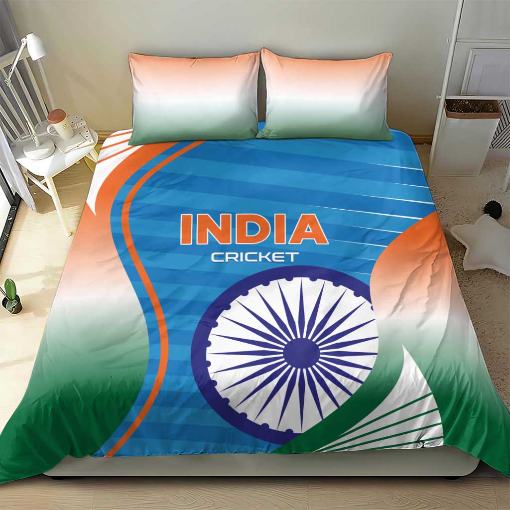 India Cricket Bedding Set Men in Blue Champions 2025
