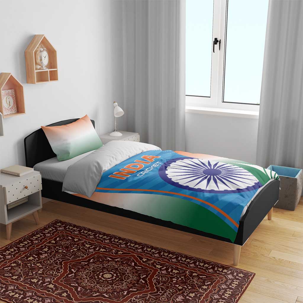 India Cricket Bedding Set Men in Blue Champions 2025