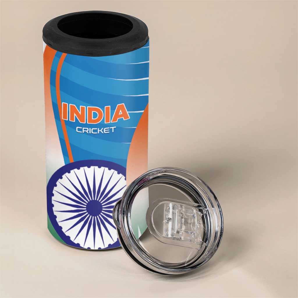 Custom India Cricket 4 in 1 Can Cooler Tumbler Men in Blue Champions 2025