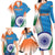 Custom India Cricket Family Matching Long Sleeve Bodycon Dress and Hawaiian Shirt Men in Blue Champions 2025