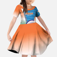 Custom India Cricket Family Matching Mermaid Dress and Hawaiian Shirt Men in Blue Champions 2025