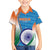 Custom India Cricket Family Matching Off Shoulder Short Dress and Hawaiian Shirt Men in Blue Champions 2025