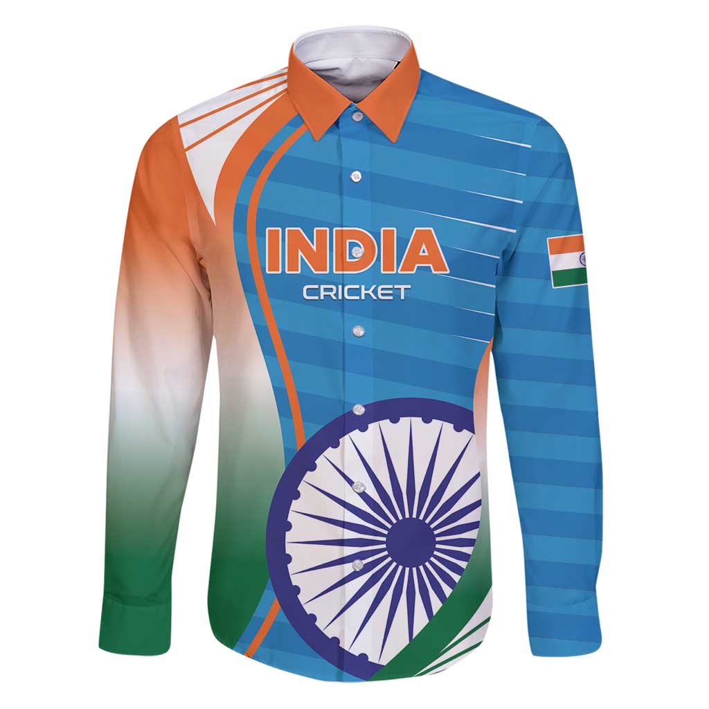Custom India Cricket Family Matching Puletasi and Hawaiian Shirt Men in Blue Champions 2025