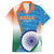 Custom India Cricket Family Matching Short Sleeve Bodycon Dress and Hawaiian Shirt Men in Blue Champions 2025