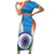 Custom India Cricket Family Matching Short Sleeve Bodycon Dress and Hawaiian Shirt Men in Blue Champions 2025