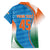 Custom India Cricket Hawaiian Shirt Men in Blue Champions 2025