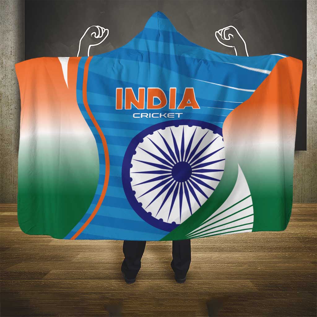 India Cricket Hooded Blanket Men in Blue Champions 2025