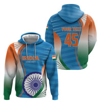 Custom India Cricket Hoodie Men in Blue Champions 2025