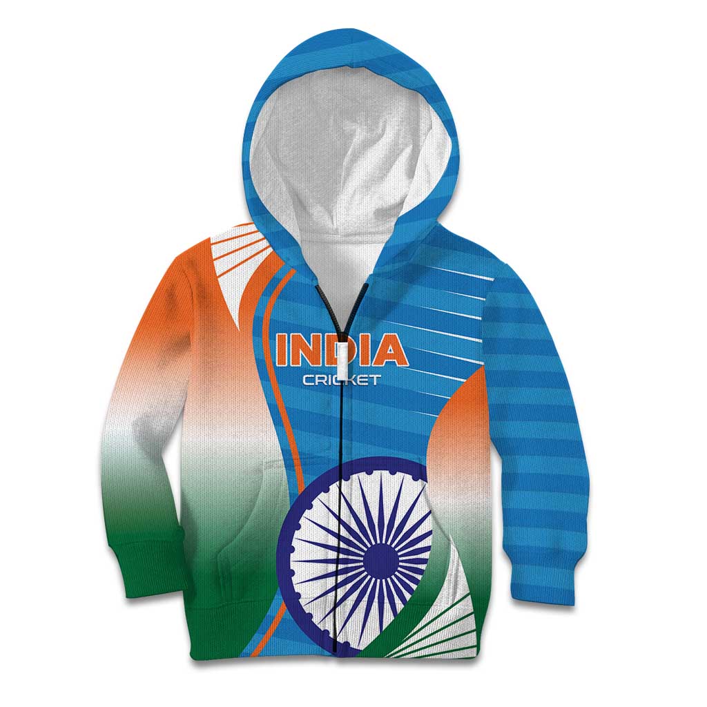 Custom India Cricket Kid Hoodie Men in Blue Champions 2025