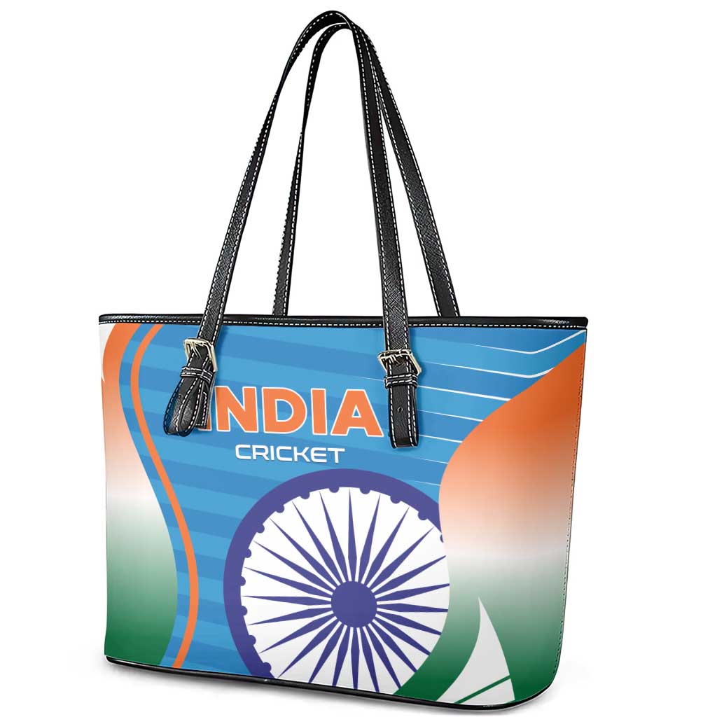 India Cricket Leather Tote Bag Men in Blue Champions 2025