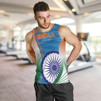 Custom India Cricket Men Tank Top Men in Blue Champions 2025