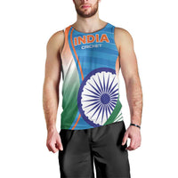 Custom India Cricket Men Tank Top Men in Blue Champions 2025