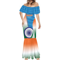 Custom India Cricket Mermaid Dress Men in Blue Champions 2025