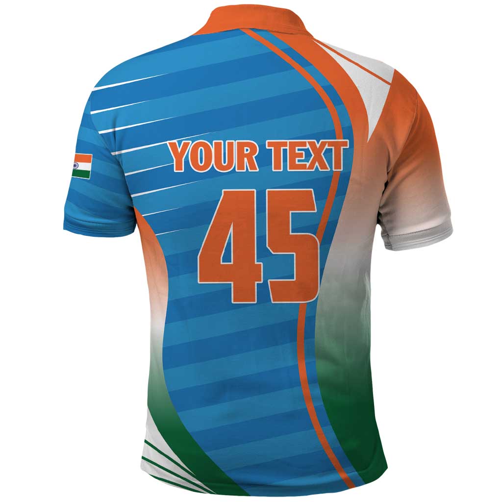 Custom India Cricket Polo Shirt Men in Blue Champions 2025